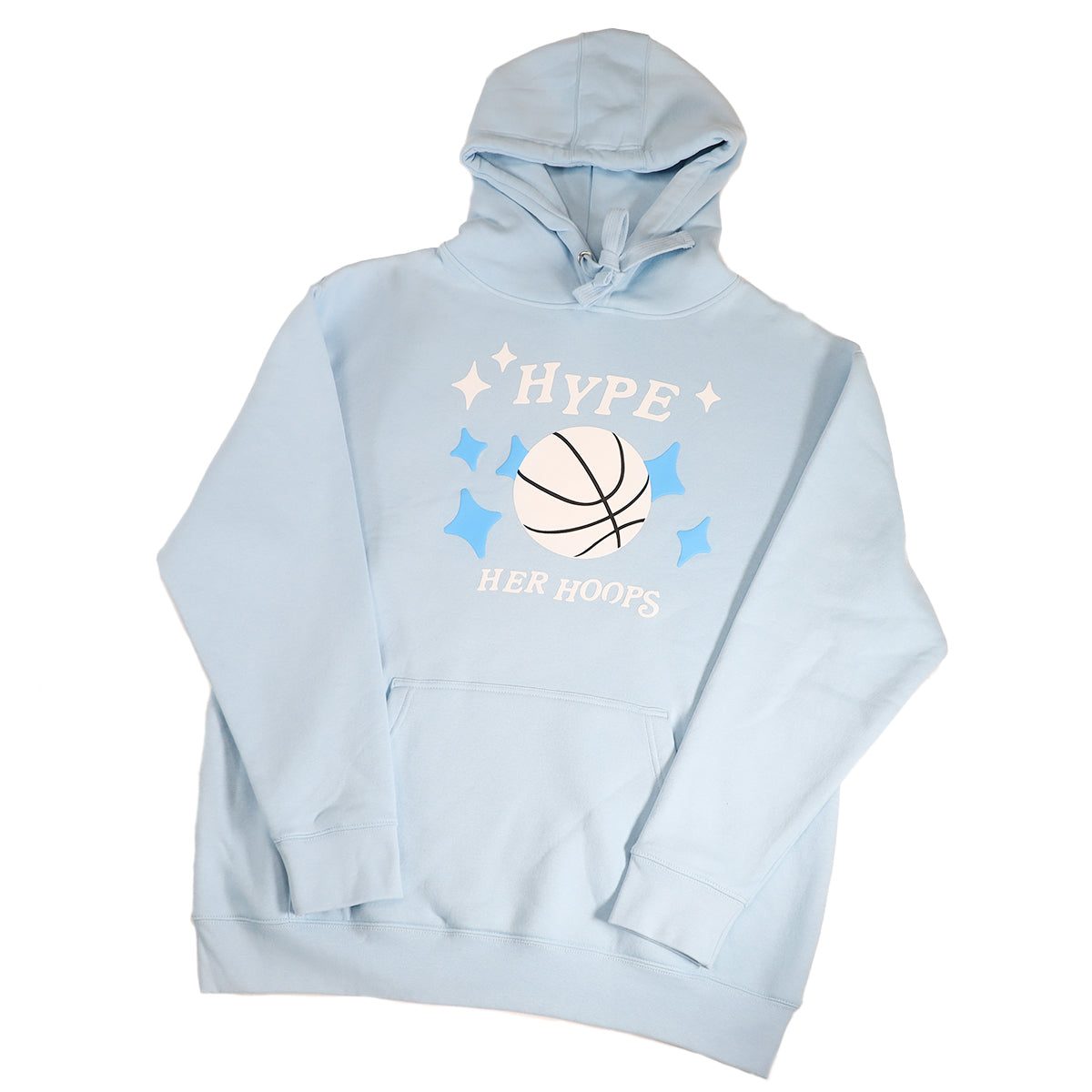 Light Blue Puff Print Stars Hoodie